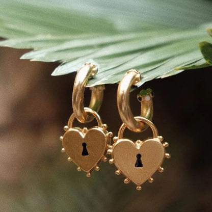 Golden Heartlock Hoops